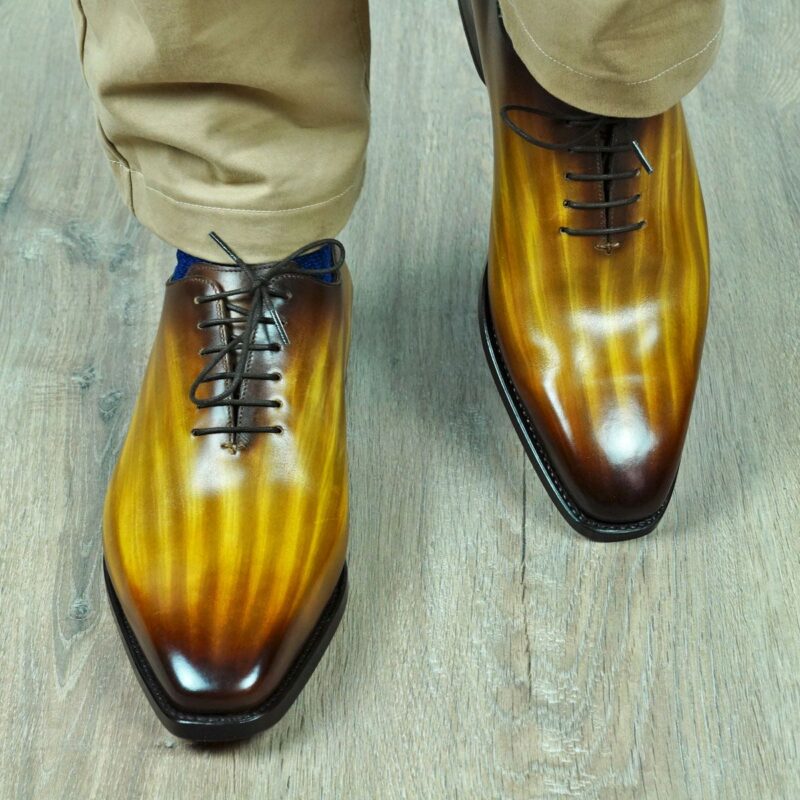 Patina Shoes - Men's Cognac Wholecut Shoes