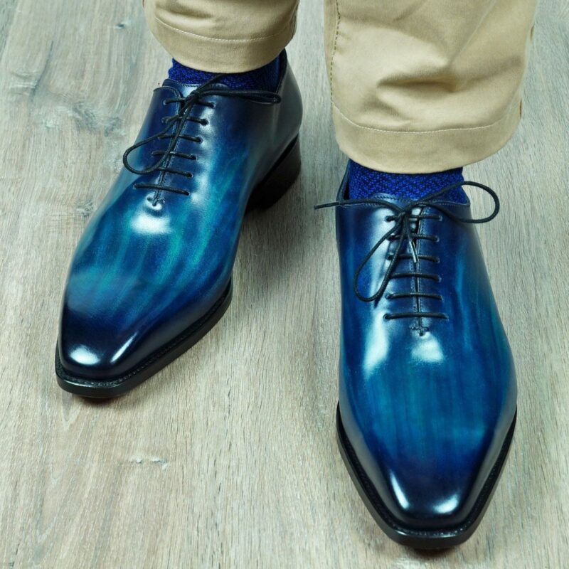 Patina Shoes - Men's Navy Wholecut Shoes