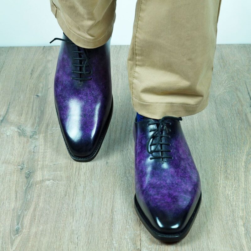 Patina Shoes - Men's Purple Wholecut Shoes