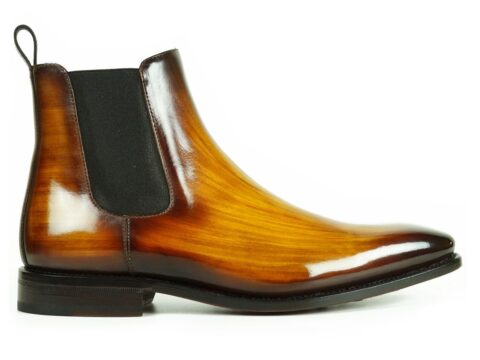 Chlelsea Boots for Men in Cognac Patina by Peter Hunt