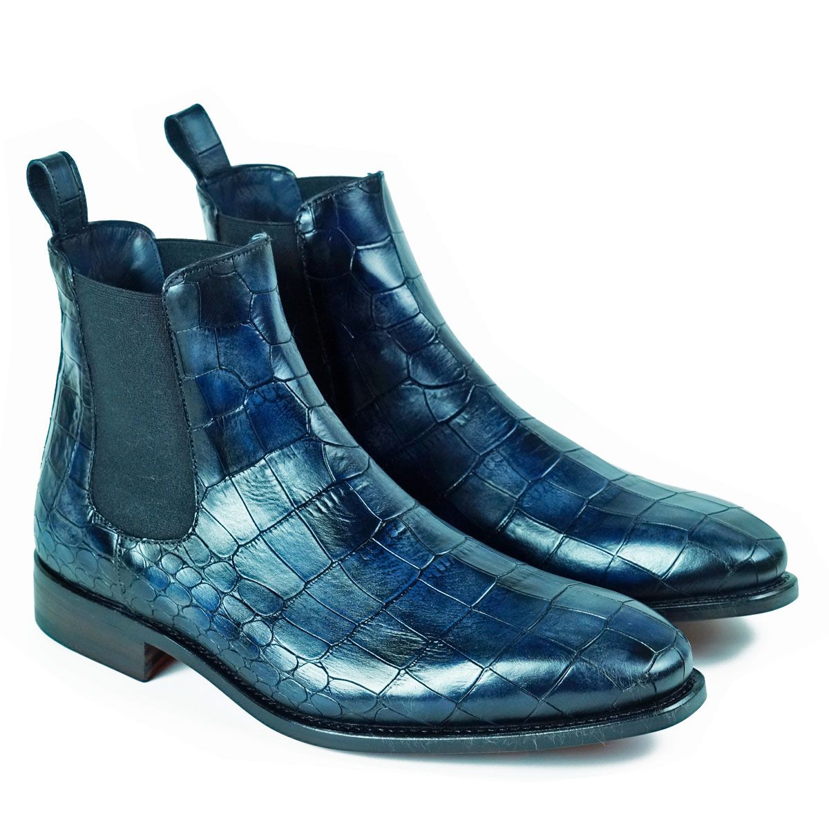 Jasper Navy Men's Designer Chelsea Boots Peter Hunt