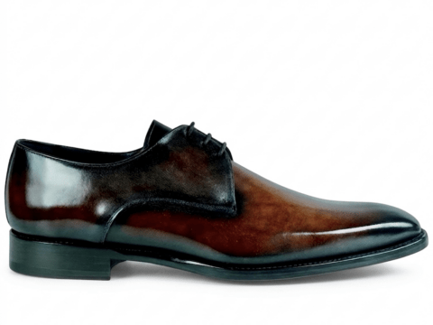 Peter Hunt Gentileschi Cooper patina leather derby shoes for men